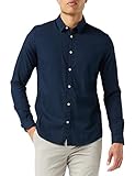 TOM TAILOR Herren Slim Fit Hemd mit Struktur 1023881, 10302 - Dark Blue, M