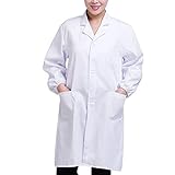 Starmood Weiß Laborkittel Arzt Krankenhaus Wissenschaftler Schule Kostüm Kostüm für Studenten Erwachsene - Weiß, S