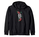 Santa Muerte I Totenmaske mit Rosen Motiv für Mexiko Kapuzenjack