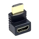 RG-FA Kleiner praktischer HDMI-kompatibler Stecker auf Buchse, rechtwinkliger Adapter für PS4, HDTV, Projektor, Laptop, Monitor 1.4, Konverter, Schwarz - 270 G