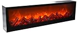 LED Wandkamin Tischkamin Elektrokamin mit realistischer Flammensimulation Kaminfeuer Feuersimulation schwarz 75x20