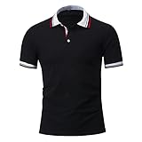 Poloshirt Herren Sommer Mode Spleißen Knopfleiste Slim Fit Herren Shirt Modern Basic Stretch Herren Henley Hemd Urban Business Casual Golf H