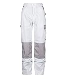 TMG® Arbeitshose Herren, Lange Arbeitsbundhose mit Kniepolstertaschen, Weiß 52