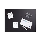 Relaxdays Magnettafel beschreibbar, inkl. 3 Magnete & Stift, abwischbar, Rahmenlos, Magnetboard Glas, Schwarz, 60 x 40