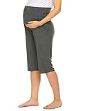 Balancora Damen Umstandshose Umstandsshorts 3/4 Hose Schwanger Schwangerschaftshose Hosen für Schwangere Unterhose kurz Sommer Yoga mit extra B
