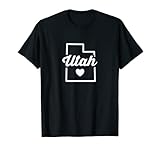 Utah State Outline Vintage Love America Home Dark T-S