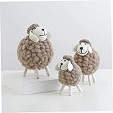 Murezima Filz Lamm Figur Spielzeug Desktop Dekorative Wolle Plüsch Cartoon Sheep Ornamente Braun S, Dekoration Handwerk