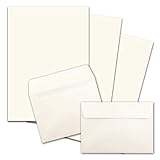 25x Briefpapier-Sets DIN A4 mit C6 Briefumschlägen, Haftklebung - Naturweiß - mattes Schreibpapier mit Kuverts - FarbenFroh by GUSTAV NEUSER