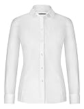 Soulution Damenbluse - Slim-Fit-Bluse/Hemd/Shirt für Freizeit, Business, Hochzeit, Festliche Anlässe - Elegant, hochwertig, nachhaltig - Weiß - M