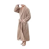 IVQAPP Bathrobes for Men Home Terry Robe Fleece Robe Plush Long Bathrobe Lounge Robe Winter Gifts Sleepwear Winter Gowns (Color : Brown Size : XX-Large)