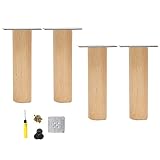 YUNLILI Beine für Möbelholz, DIY Beine, Stützbeine, Basisfüße, modern und einfach, 4 stücke, Buchenholz, umweltfreundlich, natürliche Farbe, schräg, 65 cm / 26