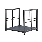 JHGF Schwarz Eisen Brennholz Log Rack Holzkorb, Kaminofen Herd Kohlebunker, Indoor Outdoor Kamine Zubehör, 40×35×35