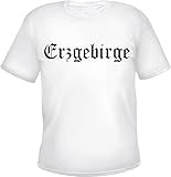 Erzgebirge Herren T-Shirt - Altdeutsch - Tee Shirt Weiß XL