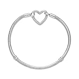 Pandora Schlangen-Gliederarmband mit Herz-Verschluss aus Sterling-Silber, 19