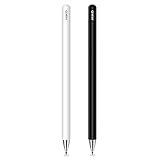 MEKO Eingabestift Disc Touch Pen, 2 in 1 Stylus Pen universal Touchstift 100% kompatibel mit Allen Tablets Touchscreen iPhone iPad Samsung Surface Huawei usw, magnetische Kappe, Weiß+Schw