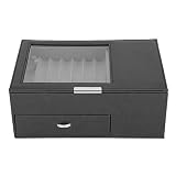Stift Vitrine Lagerung, Doppelschicht Füllfederhalter Collector Organizer Box mit Glasfenster, Pen Collector Organizer Geschenk für Freund(schwarz)