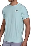 TCA Galaxy Trainingsshirt und Laufshirt für Herren - Atmungsaktives Funktionsshirt - Kurzarm - Bay (Türkis), XL