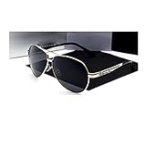 AIHUA-Shop. Männer Aluminium Polarisierte Sonnenbrille Kompatibel mit Mercedes Benz Sonnenbrille Beschichtungslinse, die Brillen for Männer/Frauen (Color Name : Silver Gray)