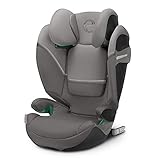 CYBEX Gold Kinder-Autositz Solution S i-Fix, Für Autos mit und ohne ISOFIX, 100 - 150 cm, Ab ca. 3 bis ca. 12 Jahre, Soho Grey