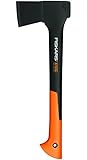 Fiskars Universalaxt, Inklusive Klingen- und Transportschutz, Länge 44 cm, Antihaftbeschichtet, Hochwertige Stahl-Klinge/Glasfaserverstärkter Kunststoff-Stiel, Schwarz/Orange, X10-S, 1015619