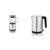 WMF Küchenminis Kompaktmixer, Standmixer, 400 Watt, Glasbehälter 0,8 l, Pulsstufe, cromargan matt/silber & Küchenminis Wasserkocher (1800 W, klein 0,8l) cromargan matt/ silb