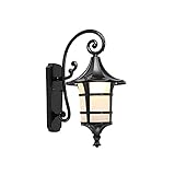 Europäische Wall Lamp Wasserdichte Glas Wandlaterne Licht E27 Retro Outdoor Retro American Garten Balkon Die-Guss Aluminium Anti Rust Wand Sconce Path Community Courtyard Dekorative W