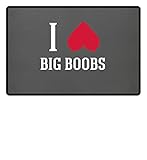 generisch I Love Big Boobs | Ich liebe große Titten,Brüste,Busen - Fußmatte -60x40cm-Grey