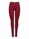 ONLY Damen ONLBLUSH MID SK COL NOOS Skinny Jeans, Rot (Merlot Merlot), 34/L32 (Herstellergröße: XS)