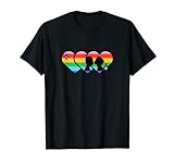 LGBTQ Regenbogen-Flagge Herzen und niedliches Paar Kuss für Lesben T-S