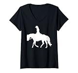 Damen Westernreiten Westernreiterin Reiten Pferd Reiterin Sport T-Shirt mit V