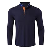 tohole Herren Basic Langarm Shirt Longsleeve Sweatshirt Einfarbiges Hemd Pullover Langarm Sweatshirt Sport Outwear Casual Tops für H