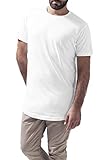 Mivaro Herren T-Shirt extra lang geschnitten, Longshirt für große und schlanke Männer, Größe:L, Farbe:Weiß