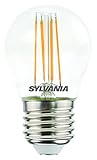 SYLVANIA LED-Lampe, E27 Sockel, 470 Lumen, Homelight (2700 Kelvin), 4.5 Watt Leistung, 15000h Lebensdauer, 40mm Durchmesser, 80mm Länge, Klarer Tropfen Kolben, 1er Pack