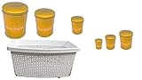 weihnachtsgebäckdosen + Rattan Korb weiß 40 L