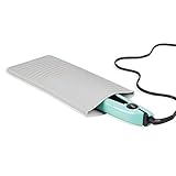 mDesign Reiseetui für Lockenstab oder Glätteisen – praktische Ablage für heiße Geräte im Badezimmer – schützende Auflage aus Silikon für das Waschbecken – hellg