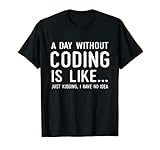 Lustiger Programmierer Ein Tag ohne Codierung Programmierung Tech Joke T-S