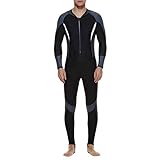 Battnot Herren Badeanzug Lang Jumpsuit Große Größen Schwimmanzug Schnorchelanzug Badehosen Schutzkleidung, Männer Stretch Ganzkörper Neoprenanzug Surf Overall UV-Anzug Mens Diving Steamer Swimw