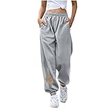 ZZENOR Damen Sweathose Lang Freizeithose Frauen Slim Fit Baumwolle Sporthose Löwenzahn/Vintage Drucken Traininghose Jogginghose mit Seitentaschen Kordelzug für Jogging Laufen F