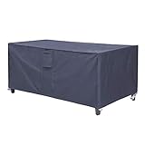 SONGMICS Abdeckung für Gartenmöbel, 170 x 100 x 70 cm, Abdeckhaube für Gartentische, 600D Oxford-Gewebe, Abdeckplane für Möbelsets, wasserdicht, farbecht, rechteckig, dunkelgrau GFC94G