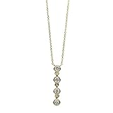 Collier aus 585 Gold Gelbgold Länge: 43 cm Zarge mit 4 Brillanten 0,16ct TW-SI