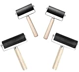 EACHPT Gummiwalze für Druckgrafik, 4PCS-Druckwalze, Gummibrayer, Druckfarben-Druckwalze, Gummizylinder für den Druckprozess, Linoleumfliesendruck (Farbe: Schwarz)