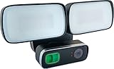 SCHWAIGER -LED300 513- LED Flutlicht mit Kamera, Alarmsirene, Bewegungssteuerung & Gegensprechanlage | per App steuerbar | für die Sicherheit Ihres Z
