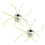 Ticarus 2 Set Aluminium Fadenkopf Mähkopf für Motorsense Rasentrimmer Nylon Trimmer Kopf mit 2 Fadenkopf + 8 Faden, Ersatz für Benzin BüRsten Schneider und Gras Schneider (Gelb rund)