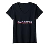 Damen Russischer Name Violetta T-Shirt mit V