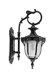 Veranda -Lampe Wandleuchten europäische wasserdichte Außenwandleuchten LED Retro-Wandmontage Courtyard Korridor Wandleuchten Veranda Leuchten E27-Single (Farbe: alte Kupferfarbe) (Farbe : Black)