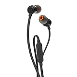 JBL Tune 110 – In-Ear Kopfhörer mit verwicklungsfreiem Flachbandkabel und Mikrofon in Schwarz – Für grenzenlosen Musikgenuss mit der Pure Bass Sound Technolog