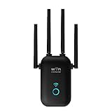 Wivarra 1200Mbps Doppel Frequenz VerstäRker 5G Gigabit Router Extender WiFi Kabellos Signal Amplifier Booster Schwarz EU-Steck