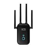 Selcouthlie 1200Mbps Doppel Frequenz VersttRker 5G Gigabit Router Extender WiFi Kabellos Signal Amplifier Booster Schwarz EU-Steck