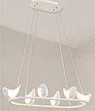 Zgjine. Nordic Minimalism Metall Vogel Led luminaria Kronleuchter Luster Led Hang Beleuchtung Acryl Kronleuchter Beleuchtung Lampe Gemalt Suspend (Lampshade Color : Oval 6 light)