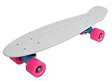 SULOV Penny Board Neon Speedway, Weiß/Pink, 55 x 14.5 x 12